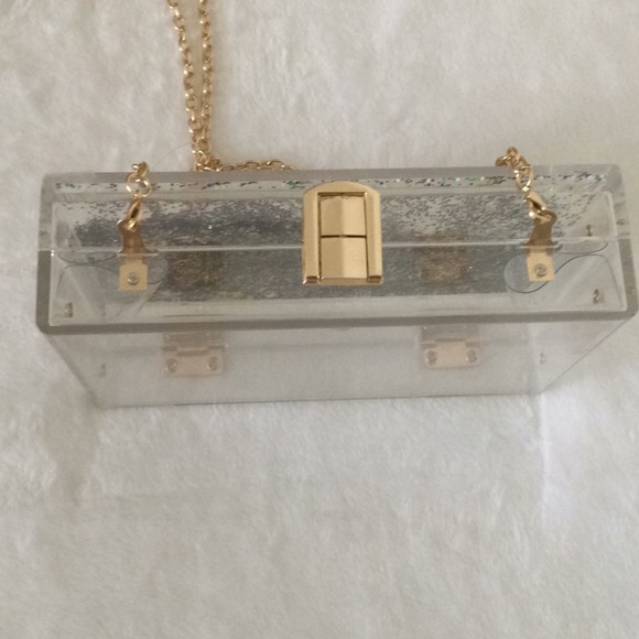 Olivia Miller Clear purple glittery clutch - Picture 3 of 5